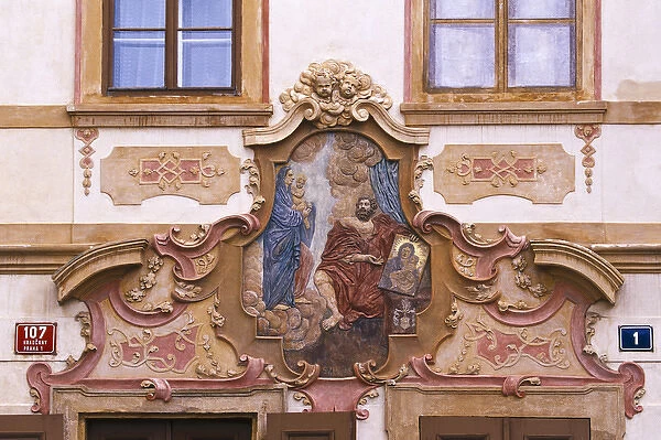 Europe, Czech Republic, Prague, Hradcany (castle) district, exterior architectural detail