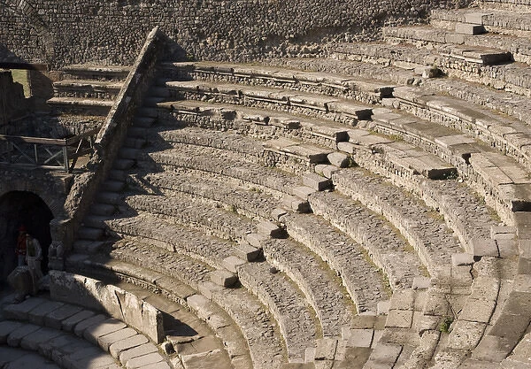Europe, Europe, Italy, Campania, Pompeii. Teatro Piccolo or Small Theater seating
