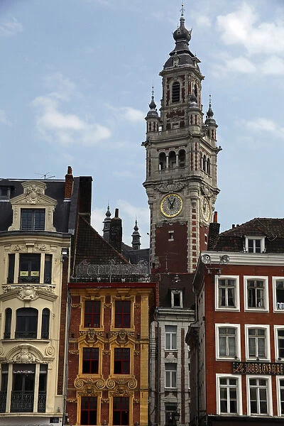 Europe, France, Lille. Lille architecture and belltower