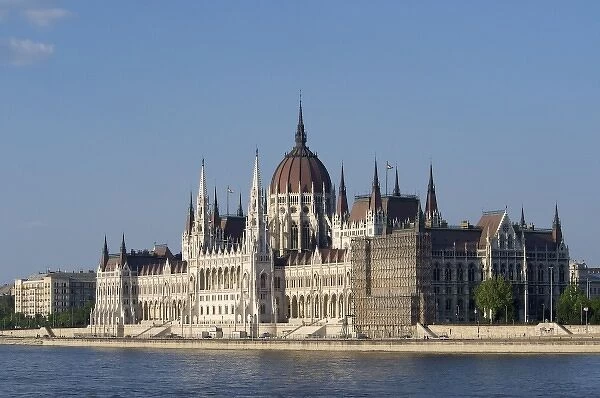 Europe, Hungary, Budapest, Pest, Parliament building, Danube River