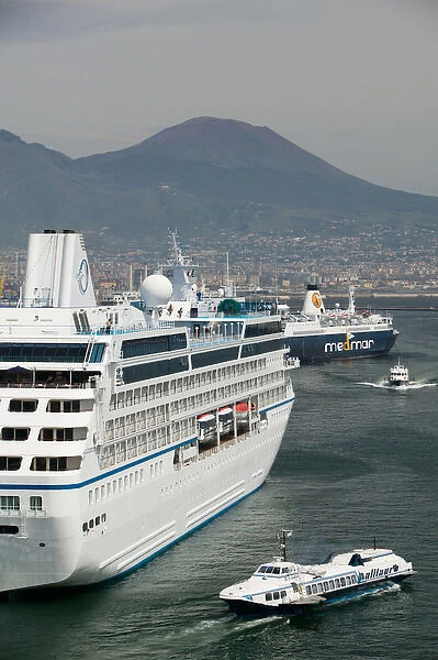 Europe, Italy, Campania, NAPLES: Port of Naples with Harbor Ferries