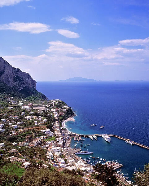 Europe, Italy, Capri. Marina Grande as seen from Capri, on the Isle of Capri in Italy