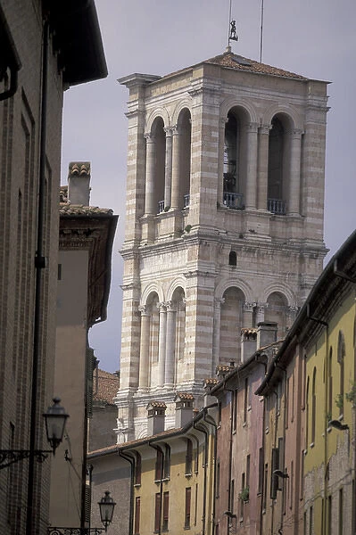 Europe, Italy, Emilia, Romagna, Ferrara Duomo, Cathedral (12th C. ), and colorful