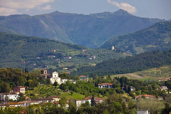 Europe; Italy; Lucca; Lucca and the surrounding hillsides