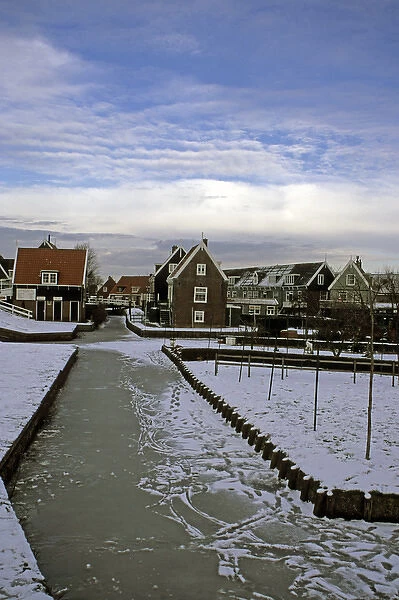 Europe, The Netherlands. Zaanse Schans in winter