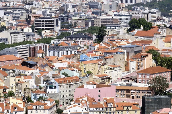 Europe, Portugal, Lisbon. Street scenes as seen from the walls of the Sao Jorge Castle