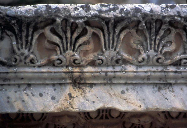 Europe, Turkey, Ephesus. Classical Greek marble carvings