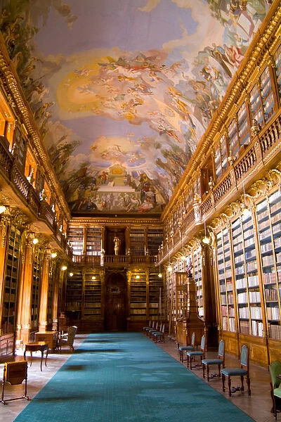 Fabulous beautiful historic Strahov Library with rare historical books in Prague