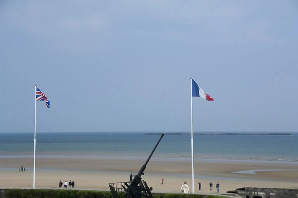 France, Normandy, Arromanches. Famous battlefield beach on the 66th Anniversary of D-Day