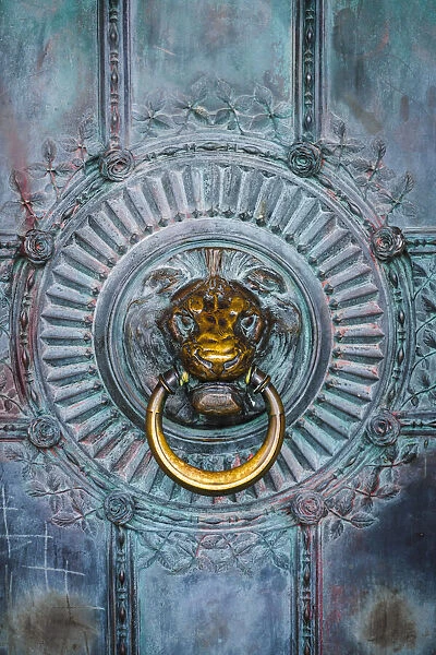 France, Paris, bronze door knocker