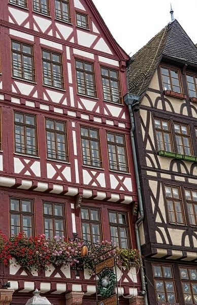 Gabled architecture of Romerberg, Old Town, Frankfurt, Germany
