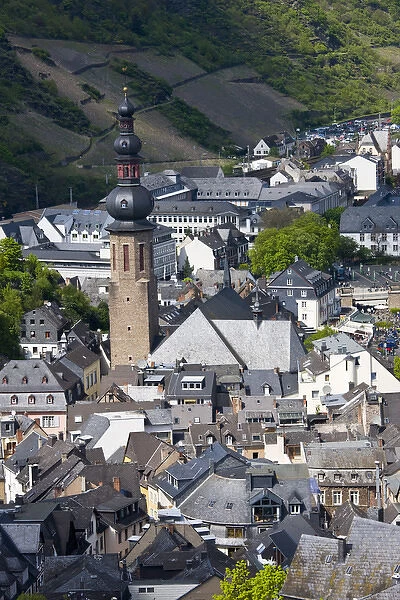 GERMANY, Rheinland-Pfaltz, Mosel River Valley, Cochem. Town from Reichsburg castle