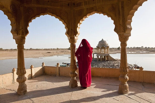 Ghat on Lake Gadisar, Jaisalmer, Rajasthan, India