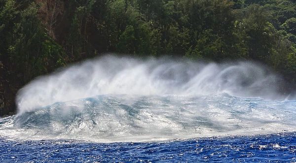 Giant wave breaking near Jaws Maui North Shore, Hawaii, USA