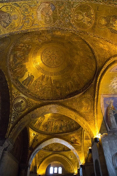 Gold ceiling of St. Marks Cathedral, Venice Italy