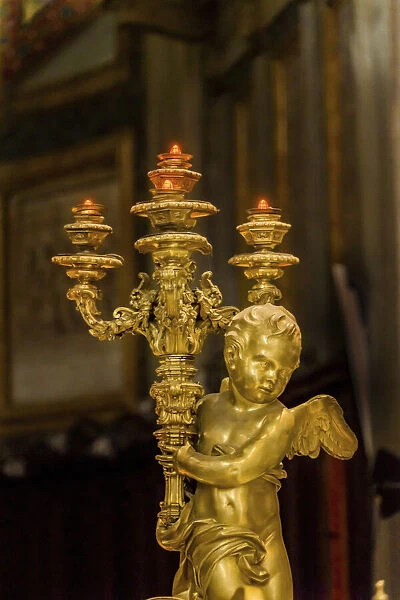 Golden angel statue Santa Maria Maggiore, Rome, Italy. Built 422-432