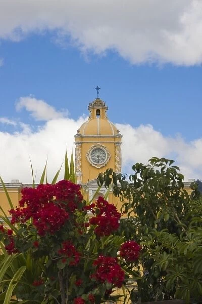 Guatemala, Antigua. Clock tower of the Arco de Santa Catarina