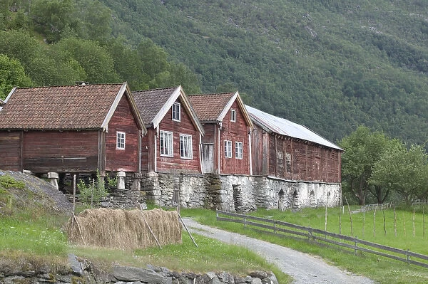Historical building at Otterness Farm Over looking Flam, Flam norway is nestled in