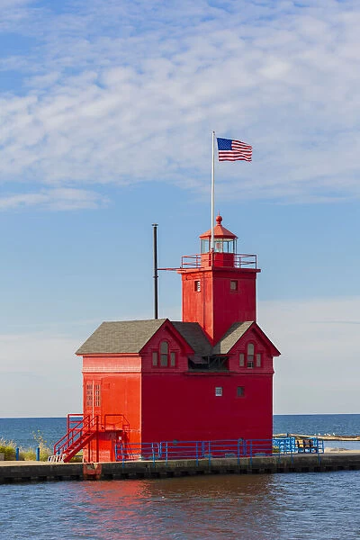 Holland Lighthouse (Big Red) on Lake Michigan, Holland, Michigan