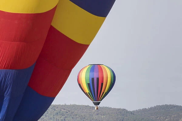 Hot air balloon bringing color to the sky