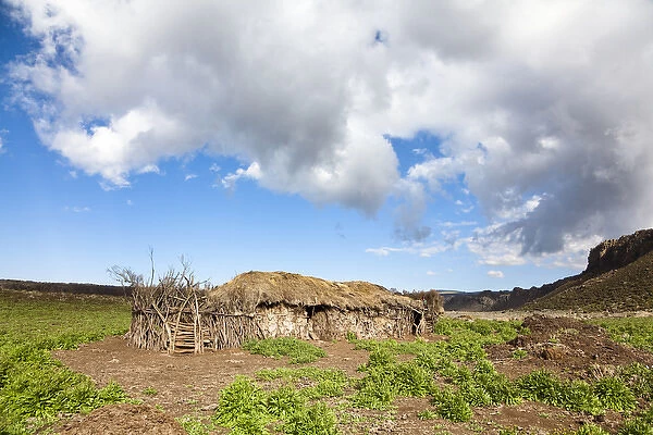 huts of local Oromo nomads at Keyrensa in the Bale Mts