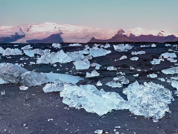 Iceberg formation on the beach at Jokulsarlon, Iceland