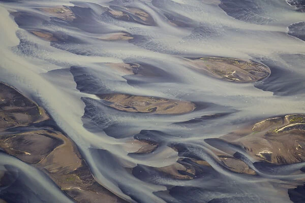 Iceland, Reykjavik. Aerial of Holsa River delta fingers. Credit as: Josh Anon  /  Jaynes