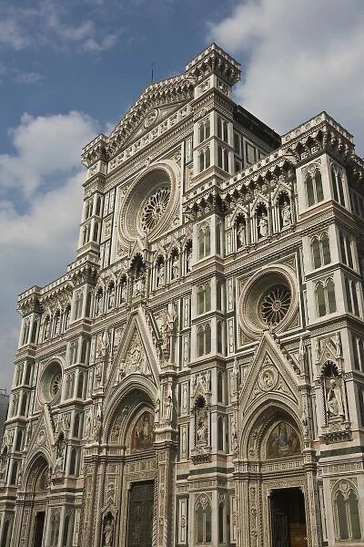 Italy, Florence. The facade of the Duomo