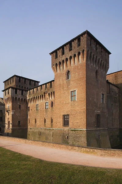 ITALY, Mantua Province, Mantua. Palazzo Ducale from Porta San Giorgio, morning