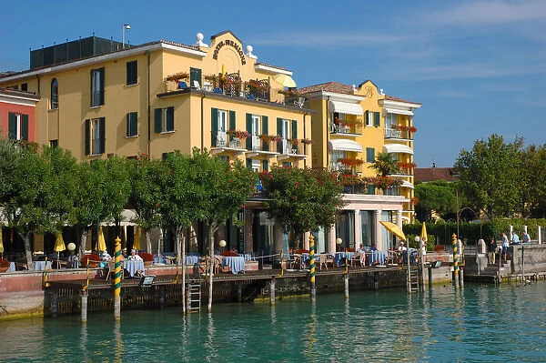 04. Italy, Sirmione, Lake Garda, Hotel Sirmione on waterfront (Editorial Usage Only)