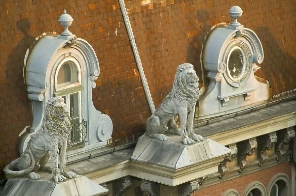 Lions architectural detail, Romania, Constanta