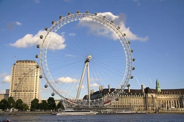 The London Eye along the River Thames in the city of London, England