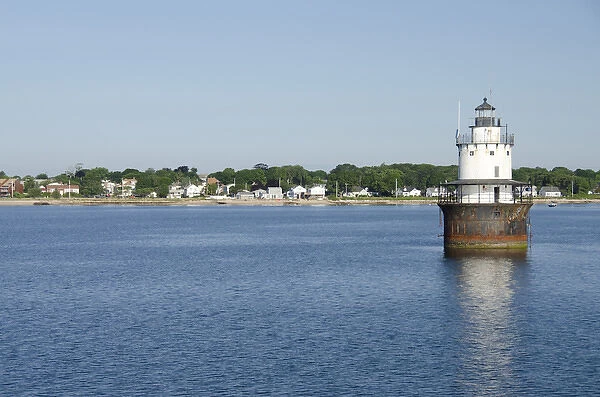 Massachusetts, New Bedford. Butler Flats Light, spark plug style lighthouse at New