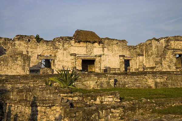 Mexico, Quintana Roo, near Cancun, Yucatan Peninsula, House of the Columns, at Tulum