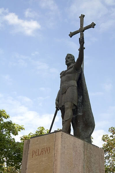 Monument in memory of Pelagius at Covadonga, Asturias, northwestern Spain