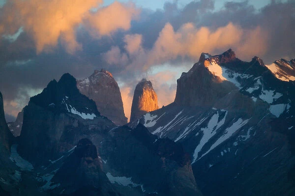 Morning view of Cuernos del Paine and Torres del Paine, Torres del Paine National Park