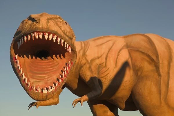 NA, USA, Arizona, Holbrook Dinosaur Park, detail of dinosaur statue