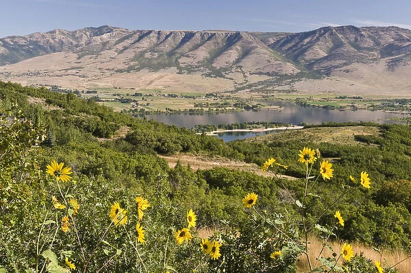 NA, USA, Utah, Ogden. Pineview Reservoir in Ogden Valley provides recration