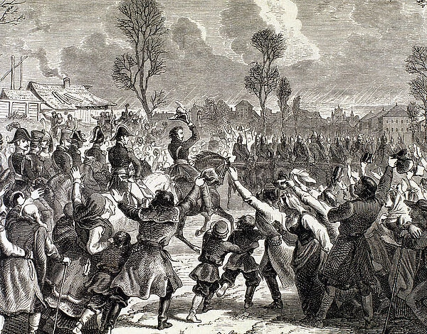 Napoleonic Wars. Enthusiasm of the polish after the arrival of french troops to Warsaw