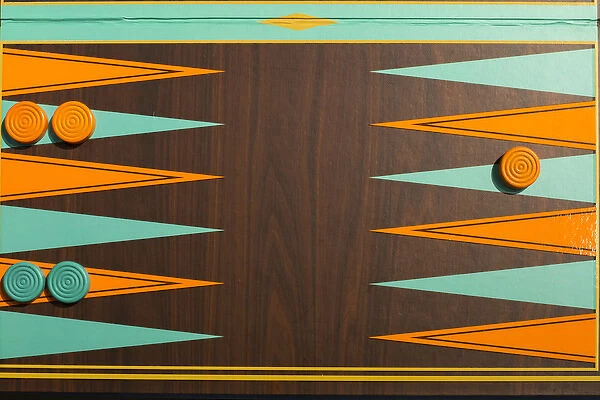 New York City, NY, USA. Backgammon board game