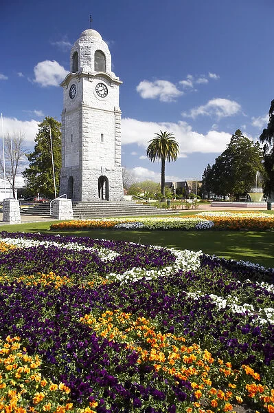 New Zealand, South Island, Marlborough, Blenheim, Memorial Clock Tower, Seymour Square
