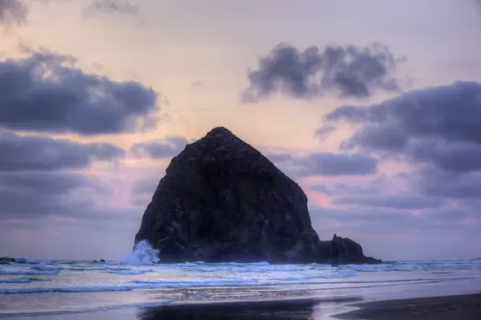 Framed Print : Haystack Rock Print at Sunset, Cannon Beach