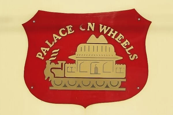 Palace on Wheels sign, Udaipur, India