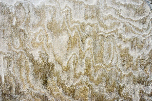 Pattern washed out by rain on sand dune resembling painting, Lencois Maranheinses National Park