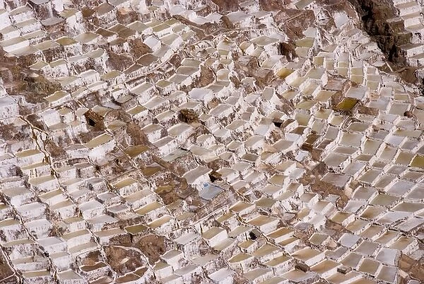 Peru, Cusco valley, salt mine in the mountains, detail