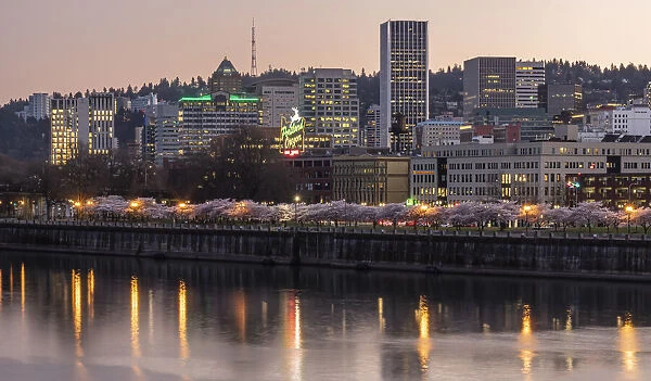 Portland, Oregon. Tom McCall Waterfront Park on the Willamette River