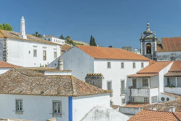 Portugal, Obidos, Looking Down on the Historic Center from the City Wall
