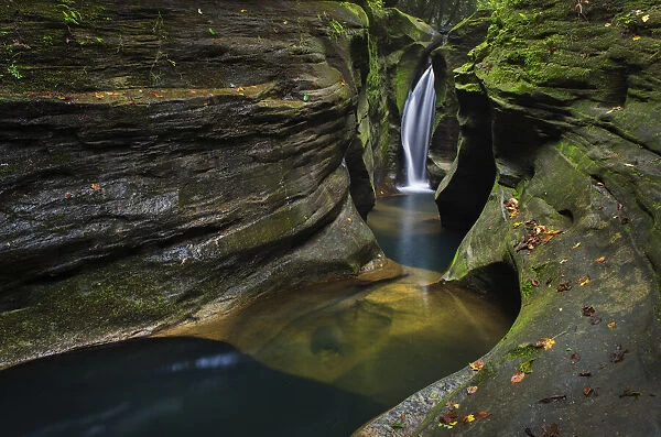 Robinson Falls, also known as Corkscrew Falls, carves through a small gorge of Black Hand