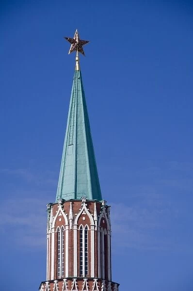 Russia, Moscow, Red Square. St. Nicholas tower and gate (aka Nikolskaya) c. 1491