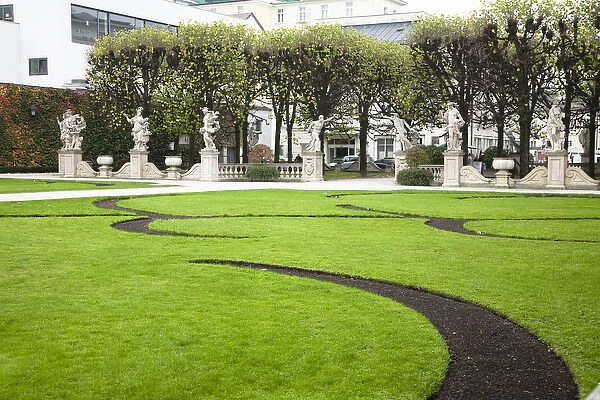 Salzburg, Salzburg, Austria - A peaceful, garden setting with walkways situated